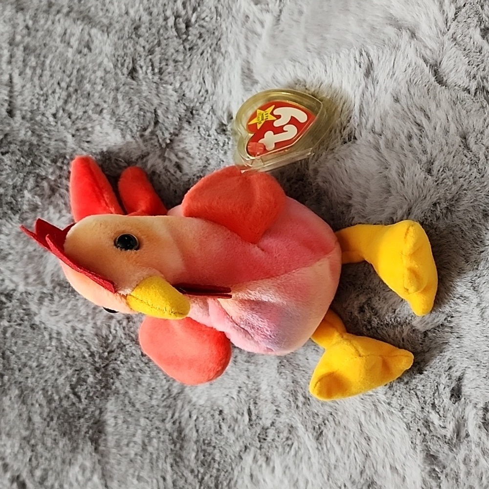 NWT Original Ty‎ Beanie Baby Strut the Tie Dye Rooster